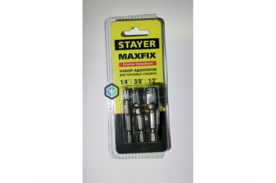 Набор адаптеров для торцовых головок 3 предмета E1/4-1/4", E1/4-3/8", E1/4-1/2", 50 мм  STAYER -  магазин крепежа «ТАТМЕТИЗ»