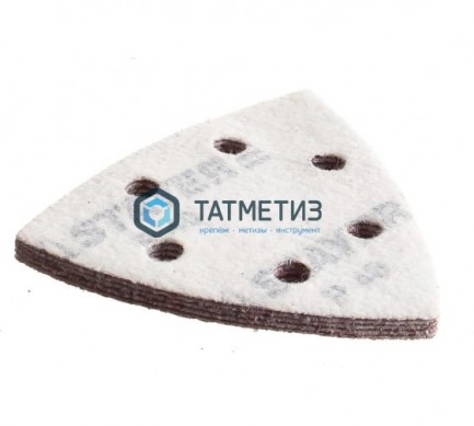 Треугольник шлифовальный универсальный STAYER "MASTER" на велкро основе, 6отв, Р80, 93х93х93мм, 5шт -  магазин крепежа «ТАТМЕТИЗ»