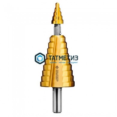Сверло ступенчатое 4-39 мм 14 ступ по сталям и цвет.мет., Р6М5, L-113мм, 3-гран. хв.10мм ЗУБР | «ТАТМЕТИЗ» Сверло ступенчатое 4-39 мм 14 ступ по сталям и цвет.мет., Р6М5, L-113мм, 3-гран. хв.10мм ЗУБР - магазин крепежа «ТАТМЕТИЗ»