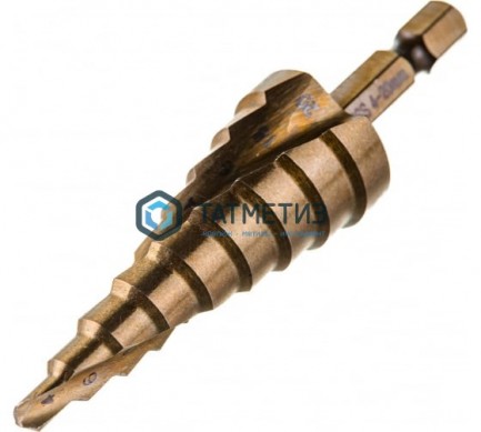 Сверло ступенчатое 4-20 мм, 9 ступ, Р6М5 Hardcore Torsion step | «ТАТМЕТИЗ» Сверло ступенчатое 4-20 мм, 9 ступ, Р6М5 Hardcore Torsion step - магазин крепежа «ТАТМЕТИЗ»