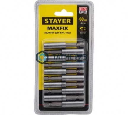 Адаптер STAYER "MASTER" для бит комбинированный магнитный, 60мм, 10шт -  магазин крепежа «ТАТМЕТИЗ»