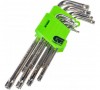 Набор ключей имбусовых TORX-TORX Tamper, T10-T50, 9 шт, 45x, закаленные, удлиненные, никель//Сибртех -  магазин крепежа «ТАТМЕТИЗ»