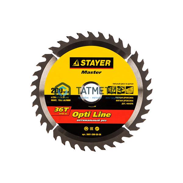 Диск пильный по дереву 200х30мм, 36Т STAYER MASTER "OPTI-Line" Диск пильный по дереву 200х30мм, 36Т STAYER MASTER "OPTI-Line"