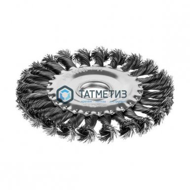 Щетка для УШМ дисковая 125 мм, 22мм, крученая стальная проволока 0,5мм MIRAX -  магазин крепежа  «ТАТМЕТИЗ»