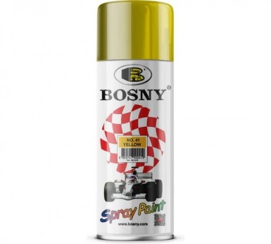 Краска аэроз. BOSNY 520 мл. №041  ЖЕЛТАЯ -  магазин крепежа «ТАТМЕТИЗ»