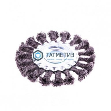 Щетка для УШМ дисковая 100 мм, 22 мм, плоская крученая проволока// MATRIX -  магазин крепежа  «ТАТМЕТИЗ»