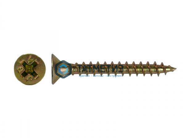 Саморезы потай по дереву желтые, PH2 3,8х64 (2 900 шт/уп) SR | «ТАТМЕТИЗ» Саморезы потай по дереву желтые, PH2 3,8х64 (2 900 шт/уп) SR - магазин крепежа «ТАТМЕТИЗ»