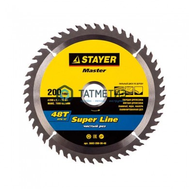 Диск пильный по дереву 200х30мм, 48Т STAYER MASTER "SUPER-Line" -  магазин крепежа «ТАТМЕТИЗ»