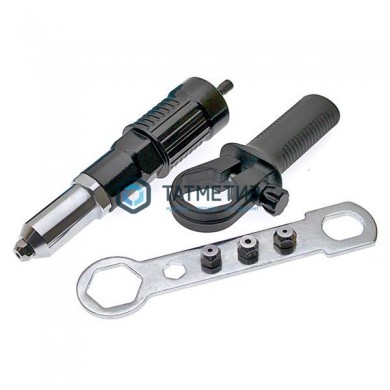 Заклепочник - насадка на дрель, алюминиевый корпус, профи, 2.4-4.8мм, Чеглок (6/36) -  магазин крепежа «ТАТМЕТИЗ»