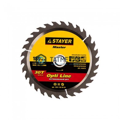 Диск пильный по дереву 185х20мм, 30Т STAYER MASTER "OPTI-Line" -  магазин крепежа «ТАТМЕТИЗ»