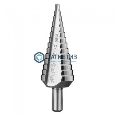 Сверло ступенчатое 4-30 мм 14 ступ по сталям и цвет.мет., Р6М5, L-100мм, 3-гран. хв.10мм ЗУБР -  магазин крепежа «ТАТМЕТИЗ»