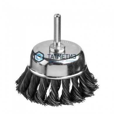 Щетка для дрели чашка 75 мм, жгутированная стальная проволока 0,5 мм, MIRAX | «ТАТМЕТИЗ» Щетка для дрели чашка 75 мм, жгутированная стальная проволока 0,5 мм, MIRAX - магазин крепежа «ТАТМЕТИЗ»
