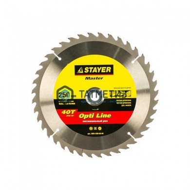 Диск пильный по дереву 250х30мм, 40Т STAYER MASTER "OPTI-Line" | «ТАТМЕТИЗ» Диск пильный по дереву 250х30мм, 40Т STAYER MASTER "OPTI-Line" - магазин крепежа «ТАТМЕТИЗ»