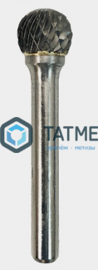 Борфреза твердосплавная №225, 8 х 7 х 52 мм, d хв.= 6 мм, Форма D - сфера, Двойная заточка, ПРОФ -  магазин крепежа «ТАТМЕТИЗ»