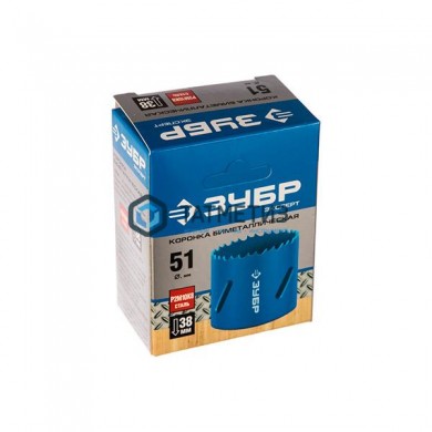 Коронка по металлу 51 мм биметаллическая, до 38мм ЗУБР "ЭКСПЕРТ" -  магазин крепежа «ТАТМЕТИЗ»