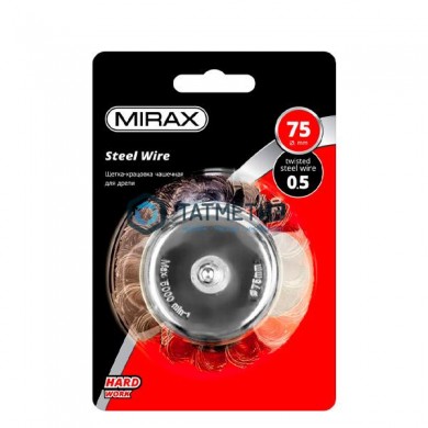 Щетка для дрели чашка 75 мм, жгутированная стальная проволока 0,5 мм, MIRAX | «ТАТМЕТИЗ» Щетка для дрели чашка 75 мм, жгутированная стальная проволока 0,5 мм, MIRAX - магазин крепежа «ТАТМЕТИЗ»