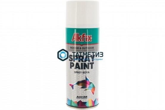 Краска аэроз. БЕЛАЯ  глянц. RAL9003 400Ml Gw.300Gr (6) Akfix -  магазин крепежа «ТАТМЕТИЗ»