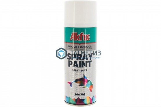 Краска аэроз. БЕЛАЯ  матов. RAL9003 400Ml Gw.300Gr (6) Akfix -  магазин крепежа «ТАТМЕТИЗ»