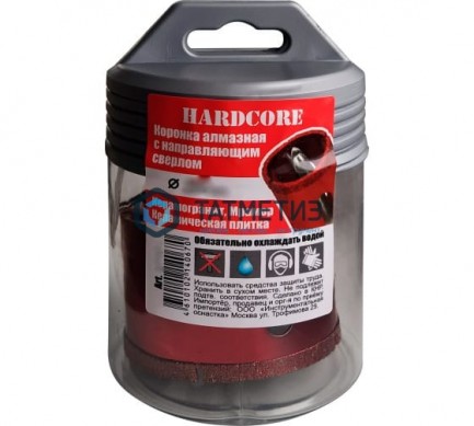 Коронка алмазная по керамограниту и мрамору с напр. сверлом  80мм Hardcore -  магазин крепежа «ТАТМЕТИЗ»