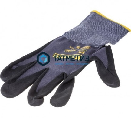 Перчатки KRAFTOOL "EXPERT" нейлоновые, 15 класс, вспененное нитриловое покрытие, L -  магазин крепежа «ТАТМЕТИЗ»