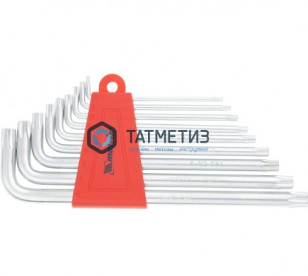 Набор ключей имбусовых TORX, T10-T50, CrV, 9 шт, экстра-длин, сатин.// MATRIX | «ТАТМЕТИЗ» Набор ключей имбусовых TORX, T10-T50, CrV, 9 шт, экстра-длин, сатин.// MATRIX - магазин крепежа «ТАТМЕТИЗ»