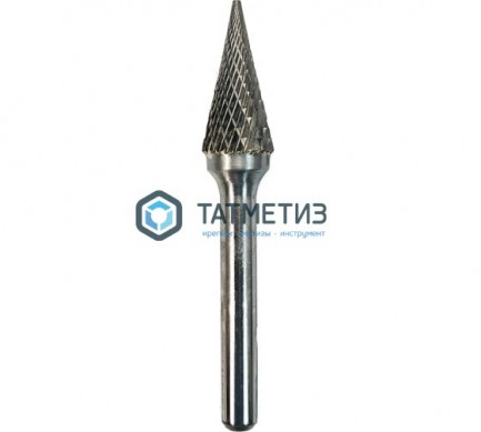 Борфреза твердосплавная №525, 3 х 10 х 38 мм, d хв.= 3 мм, Форма M - конус, Двойная заточка, ПРОФ -  магазин крепежа «ТАТМЕТИЗ»