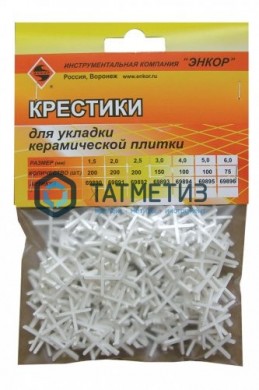 Крестики ЭНКОР для кафеля, 1, 5мм, 200шт -  магазин крепежа «ТАТМЕТИЗ»